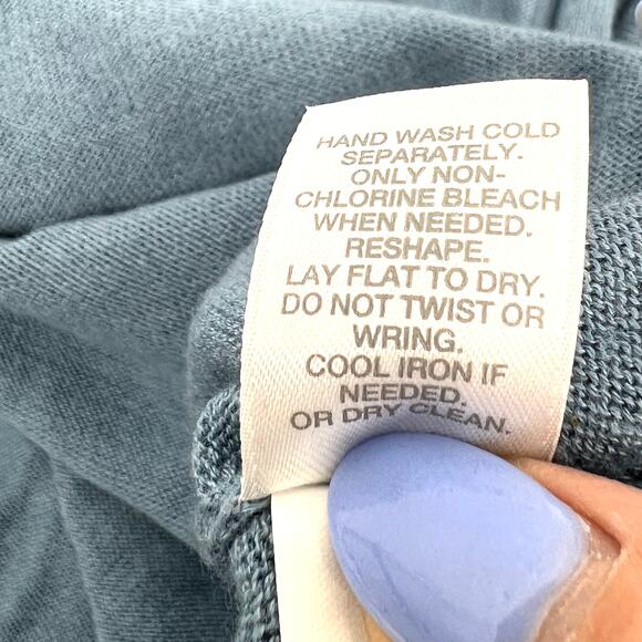 J. Jill Grace French Blue Wool Blend Side Slit Tunic Sweater Size M - Picture 9 of 10